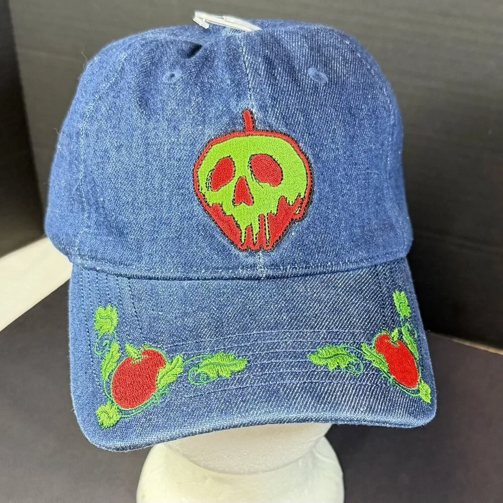 Disney Princess Evil Queen Snow White Poison Denim Apple Hat Baseball Cap Adult